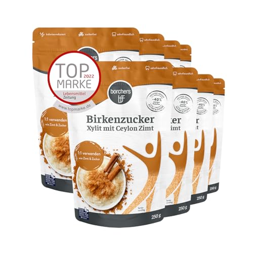 borchers Birkenzucker 100% Xylit mit Ceylon Zimt | 8 Beutel à 250g | Zuckerfrei | Zahnfreundlich | weniger Kalorien | 8x 250g borchers Birkenzucker 100% Xylit mit Ceylon Zimt | 8 Beutel à 250g | Zuckerfrei | Zahnfreundlich | weniger Kalorien | 8x 250g von borchers