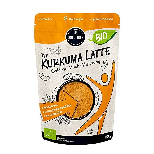 borchers Kurkuma Latte - Goldene Milch-Mischung | 80g | Bio- Qualität | von Natur aus vegan | DE-ÖKO-006 von borchers