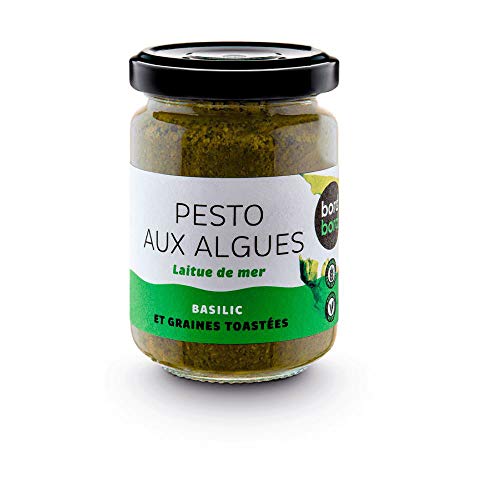 Bord à bord grünes Algenpesto aus Meersalat 120g aus Frankreich/Bretagne/Atlantik | Laborgeprüfte Algen | Grünes Pesto aus Algen, Menge:1 Stück von bord á bord
