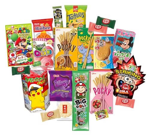 Asiatische Süßigkeiten Box Snacks Candy Jelly Chips Cracker aus Thailand Taiwan Japan Korea China Philippinen mit über 30 Teilen Geschenk-Box Probierset Probierpaket von boxtasy