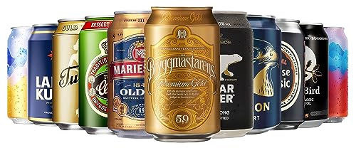 Dänisches Bier Schwedisches Finnisches Dosenbier Geschenkbox Bier-Geschenke für Männer Geschenke Geburtstagsgeschenk Frauen, inkl. 3,00 EUR EINWEG (12 x 0,33 l) von boxtasy