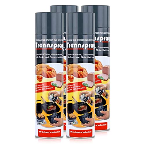 Boyens 4er Set Spraydosen mit 600 ml Antihaftspray, zum Einfetten von Grillrosten und für Auflaufformen (Etikett in deutscher Sprache) von boyens Trennspray