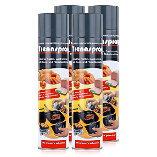 Boyens 4er Set Spraydosen mit 600 ml Antihaftspray, zum Einfetten von Grillrosten und für Auflaufformen (Etikett in deutscher Sprache) von Boyens
