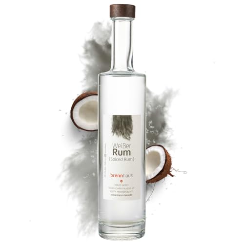 Weißer Rum [500ml] Rum Weiß - White Rum Karibik mit einem unvergleichlichen Geschmack von Kokosnuss - Handgefertigt in Mittelfranken - BRENNHAUS von brennhaus