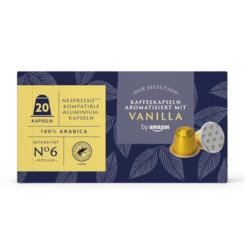 by Amazon Vanillekaffee Nespresso Kompatible Aluminium-kapseln, 20 Stück – Rainforest Alliance-Zertifizierung von by Amazon