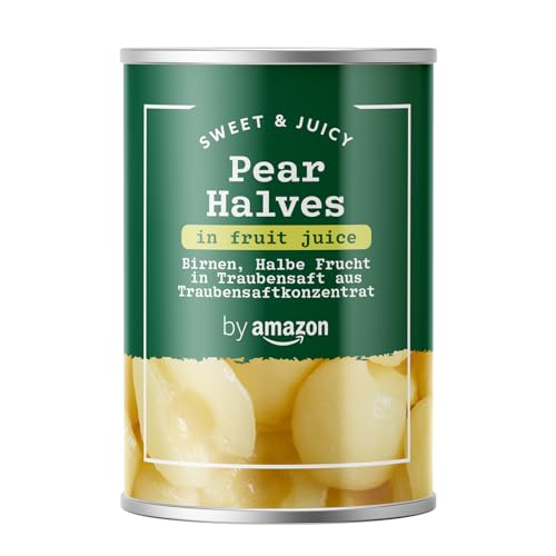 by Amazon Birnen, Halbe Frucht In Traubensaft aus Traubensaftkonzentrat, 411g von by Amazon