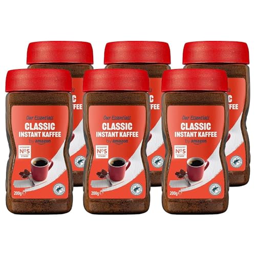 by Amazon Classic Instant Kaffee, Dunkle Röstung, 200g, 1er-Pack - Rainforest Alliance-Zertifizierung (Packung mit 6) von by Amazon