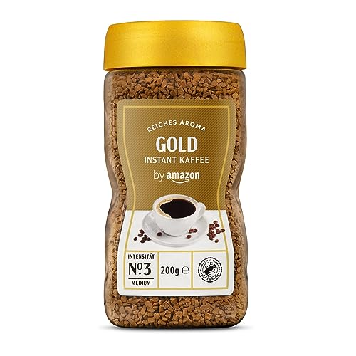 by Amazon Gold Instant Kaffee, Mittlere Röstung, 200g, 1er-Pack - Rainforest Alliance-Zertifizierung von by Amazon