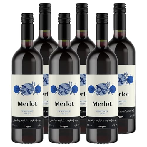 by Amazon Merlot, Rotwein, 75cl, 1er-Pack (Packung mit 6) von by Amazon