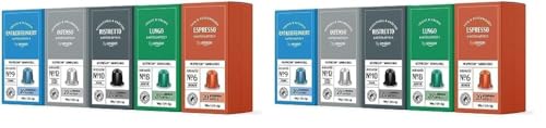 by Amazon Nespresso kompatibel Kaffeekapseln, gemischte Packung, Aluminium- Kapseln, Mittlere Röstung, 100 Stück (10 Packungen mit 20) - Rainforest Alliance-zertifiziert von by Amazon