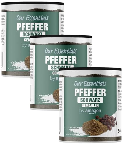 by Amazon Pfeffer schwarz gemahlen, 50g (Packung mit 3) von by Amazon