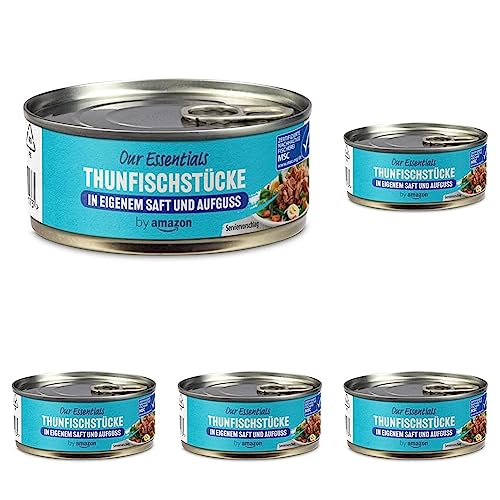 by Amazon Thunfischstücke in eigenem Saft und Aufguss, 145g (1er-Pack) (Packung mit 5) von by Amazon