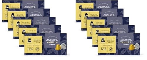 by Amazon Vanillekaffee Nespresso Kompatible Aluminium-kapseln, 100 Stück (10 Packungen x 20) – Rainforest Alliance-Zertifizierung von by Amazon
