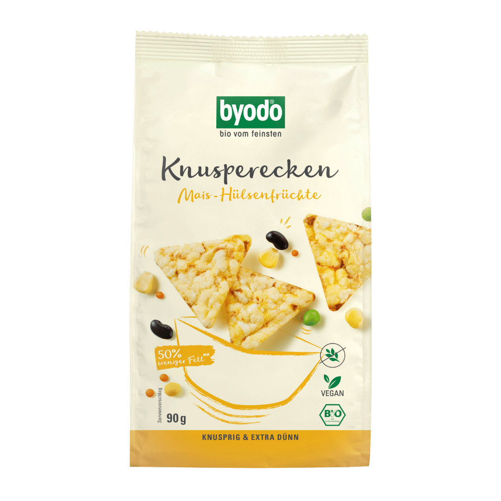 Bio Knusperecken Mais-Hülsenfrüchte Bio Knusperecken Mais-Hülsenfrüchte von byodo