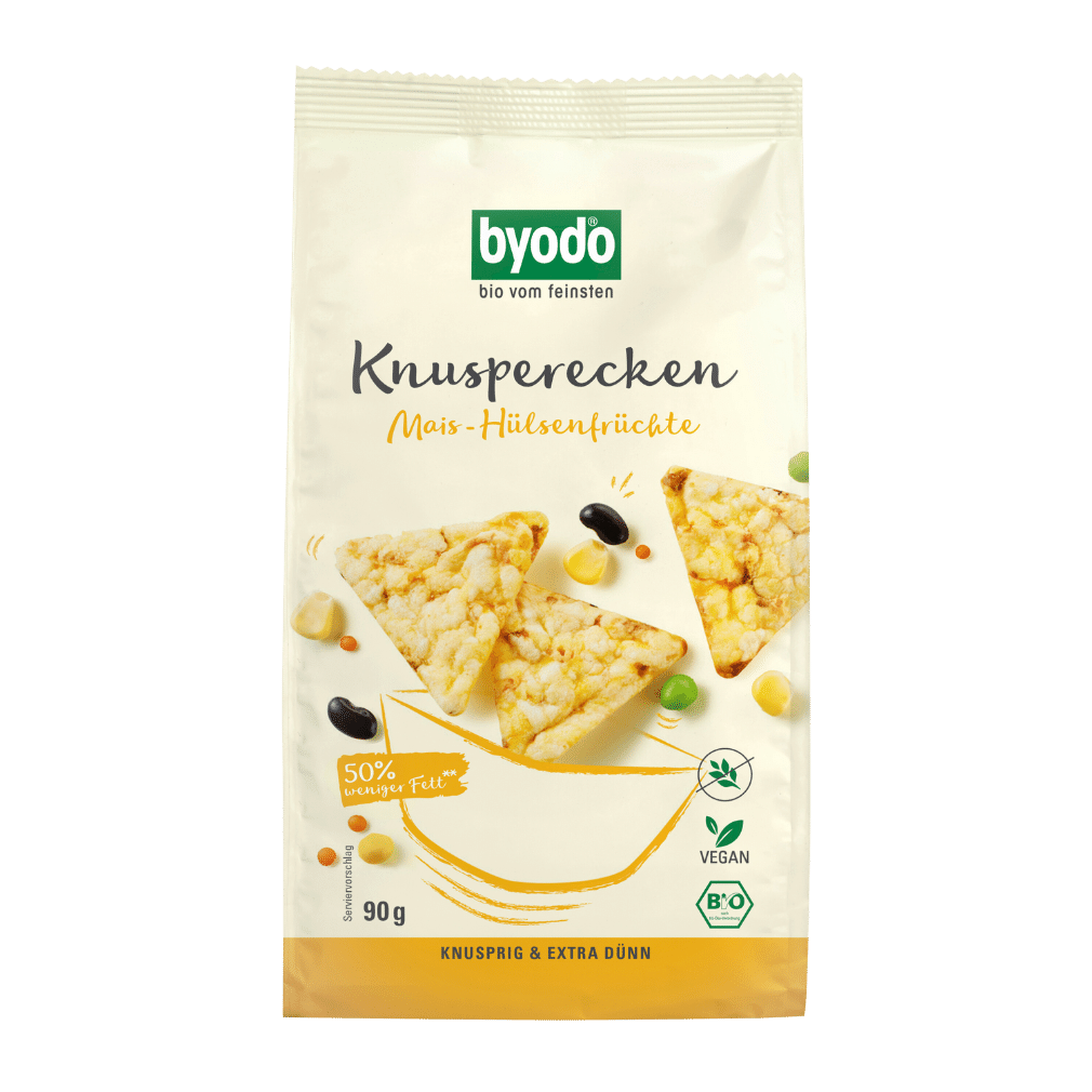 Bio Knusperecken Mais-Hülsenfrüchte von byodo