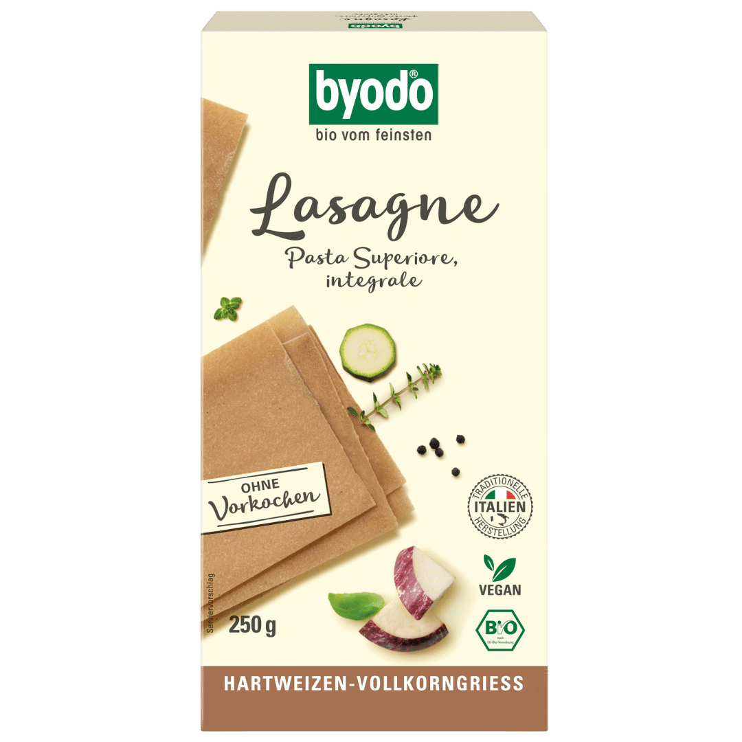Bio Lasagneplatten, Vollkorn, integrale Bio Lasagneplatten, Vollkorn, integrale von byodo