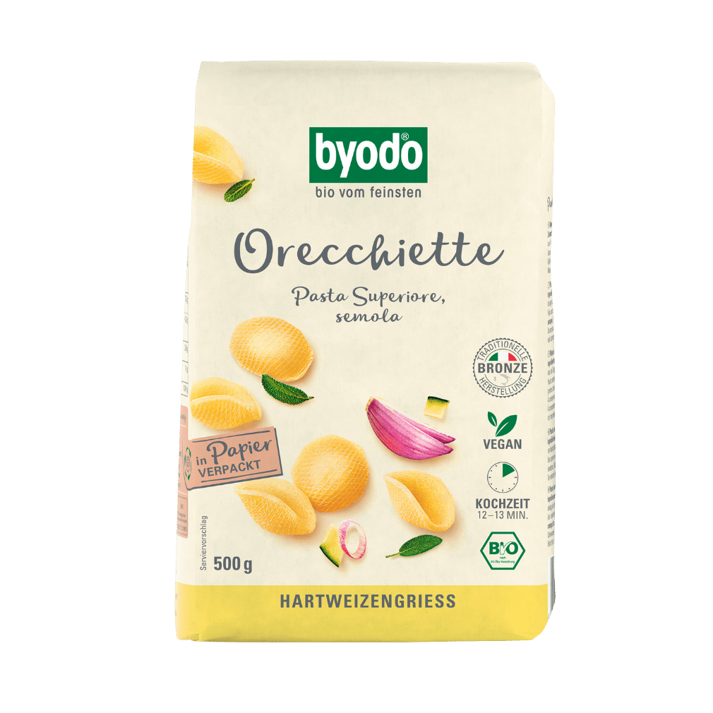 Bio Orecchiette, 500 gr Packung -hell- von byodo