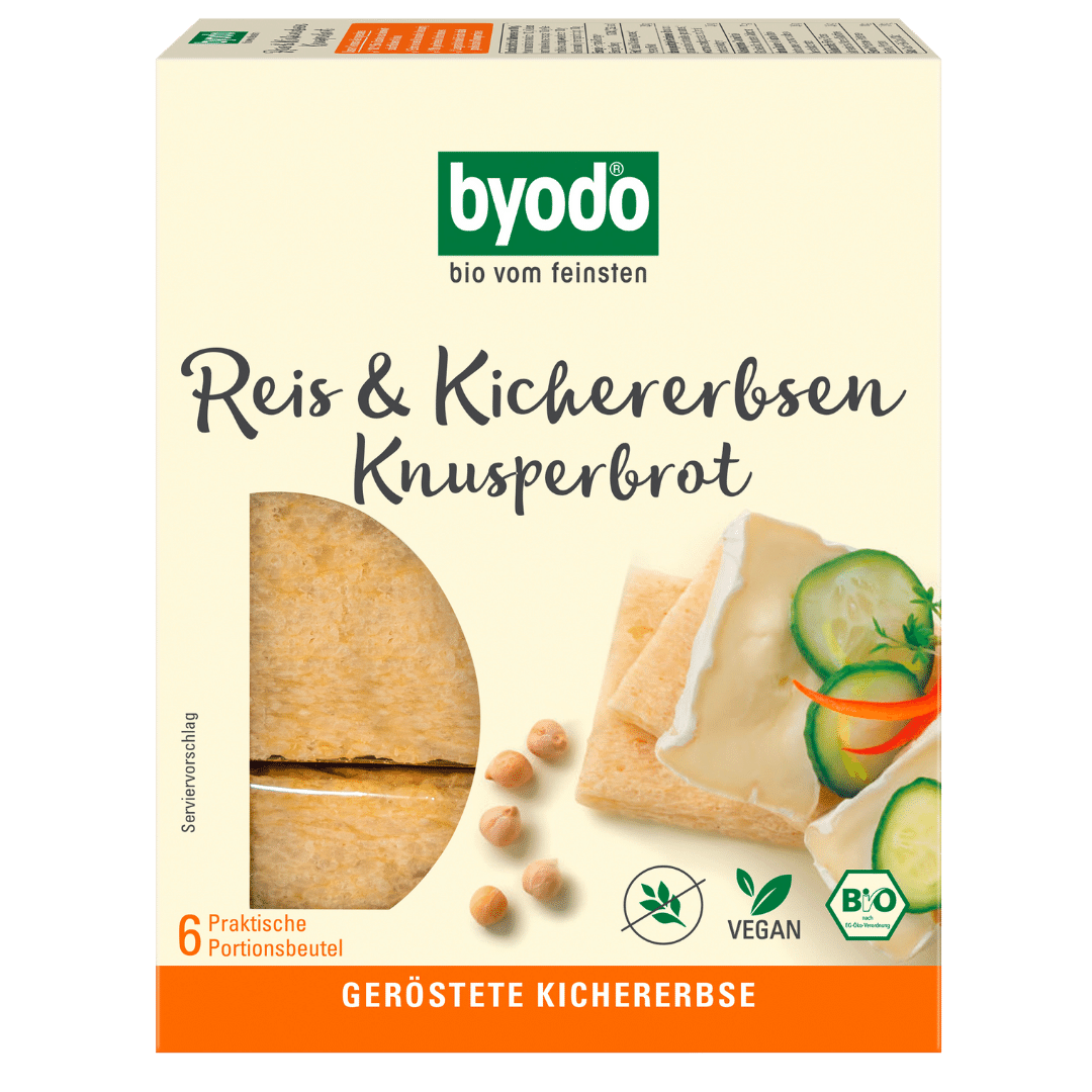 Bio Reis & Kichererbsen Knusperbrot, 120 g von byodo