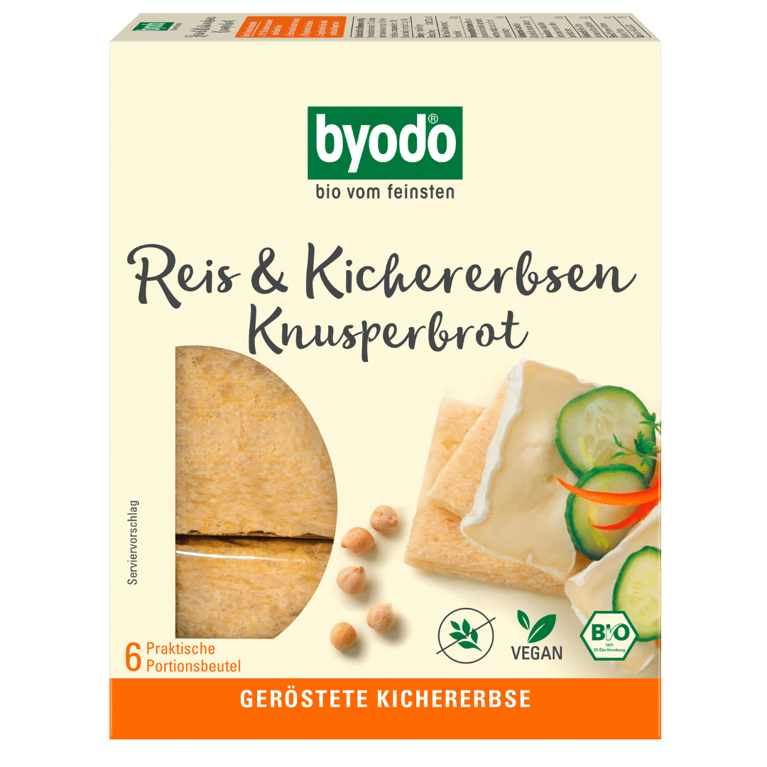 Bio Reis & Kichererbsen Knusperbrot, 120 g Bio Reis & Kichererbsen Knusperbrot, 120 g von byodo