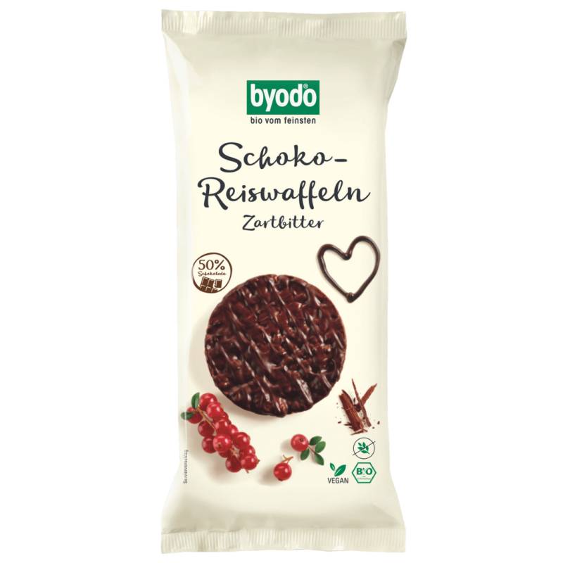 Bio Schoko Reiswaffeln Zartbitter MHD 01.04.2025 von byodo