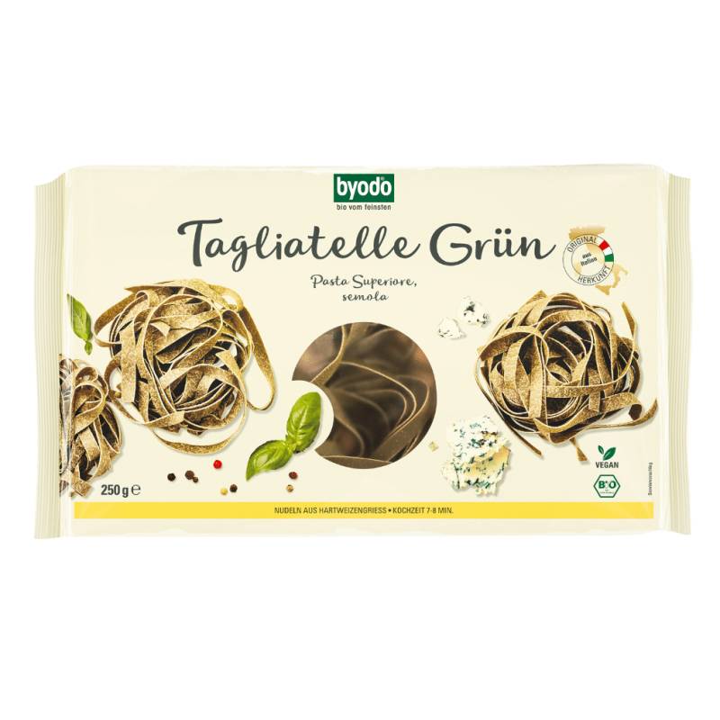 Bio Tagliatelle grün semola 250g von byodo