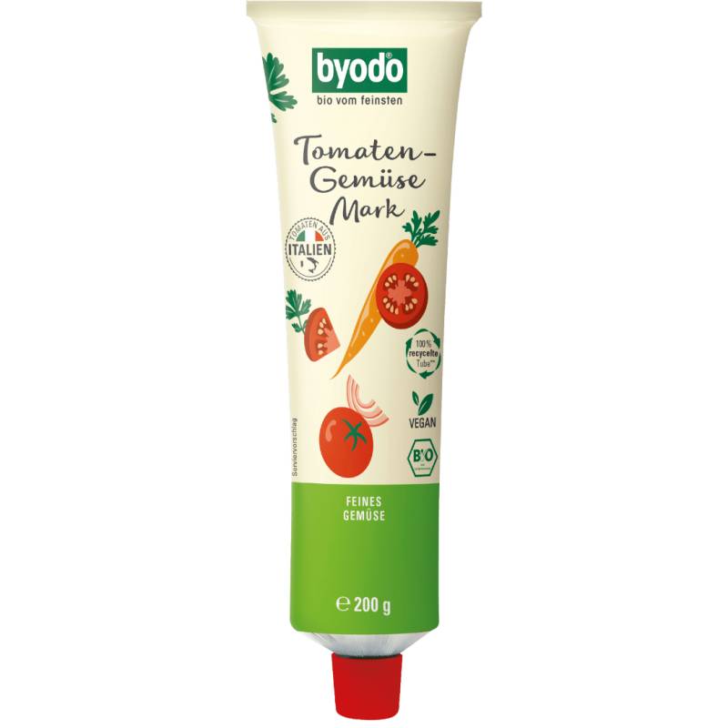 Bio Tomaten-Gemüse Mark Doppelfrucht, in der Tube von byodo