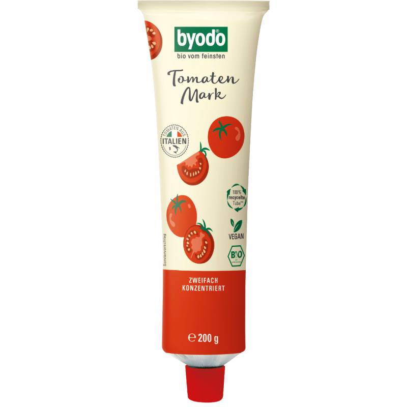 Bio Tomatenmark Doppelfrucht, in der Tube von byodo