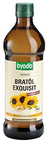 Byodo Bratöl Exquisit, 0,5 l Flasche - Hocherhitzbares Bio-Öl mit fein-nussiger Sesamnote, vegan, vegetarisch, ohne Zuckerzusatz, ideal für asiatische Speisen von Byodo