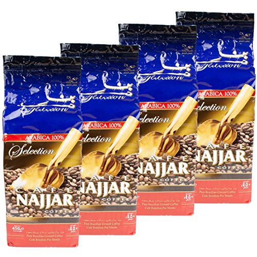Najjar - Arabischer Mokka Kaffee gemahlen im 4er Set á 450 g Packung von CAFE NAJJAR