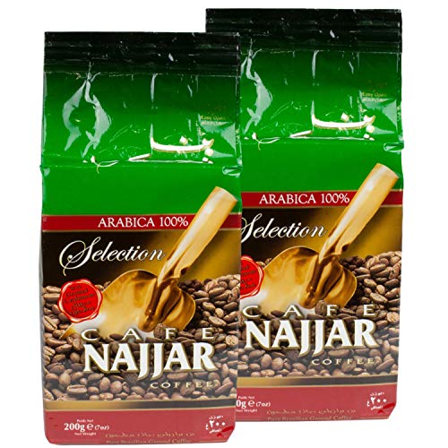 Najjar - Arabischer Mokka Kaffee gemahlen mit Kardamom im 2er Set á 200 g Packung von CAFE NAJJAR