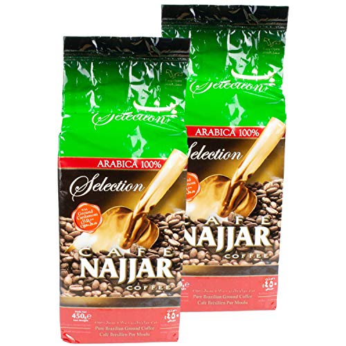 Najjar - Arabischer Mokka Kaffee gemahlen mit Kardamom im 2er Set á 450 g Packung von CAFE NAJJAR