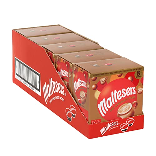 Maltesers Trinkschokolade - 40 Dolce Gusto Komptaible Kaffeekapseln - Schokolade 5 x 8 Kapseln von cafféluxe