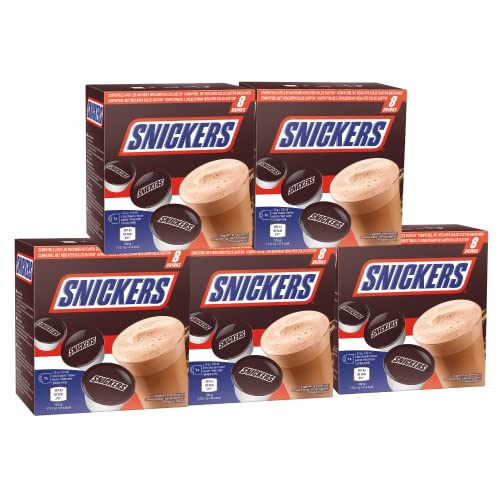 Snickers Hot Chocolate Dolce Gusto Kompatible Kapseln – Heißgetränk Original Snickers Schokolade und Nugat mit Erdnüssen – 40 Kapseln, 40 Portionen von cafféluxe