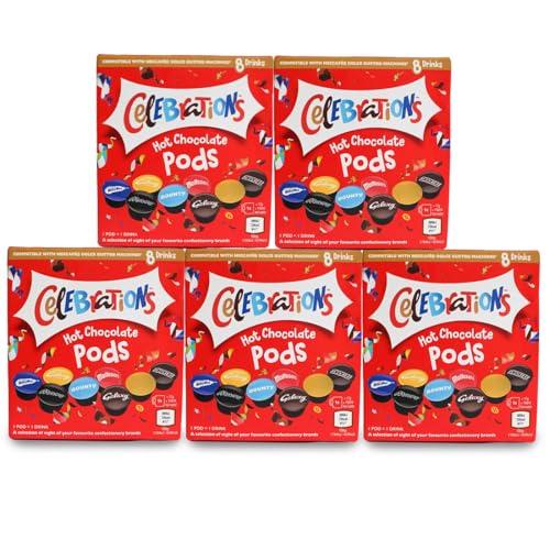 cafféluxe Celebrations Hot Chocolate Pods - Twix, Mars, Bounty, Snickers, Galaxy, Malteser, Milky Way & Galaxy Caramel (40) von cafféluxe
