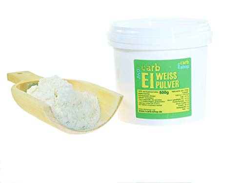 -Carb 100% unbehandeltes getrocknetes Eiklar: Eipulver, Eiweißpulver aus 100% Eiklar (500 g) von -carb