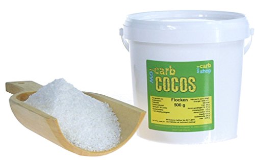 -Carb durch ein spezielles Verfahren besonders zuckerarm und bestens geeignet für die Low-Carb-Küche: KOKOS Flocken (zuckerarm, teilentölt) 350 g von -carb