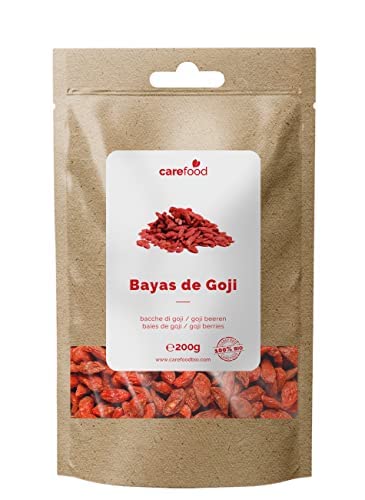 Carefood - Bio Goji Beeren - Superfood 100% Natürliche Trockenfrüchte - Snack Ökologisch ohne Zuckerzusatz und für Veganer Geeignet - Süßer Geschmack mit einer Leichten Säure - 200 g Carefood - Bio Goji Beeren - Superfood 100% Natürliche Trockenfrüchte - Snack Ökologisch ohne Zuckerzusatz und für Veganer Geeignet - Süßer Geschmack mit einer Leichten Säure - 200 g von carefood