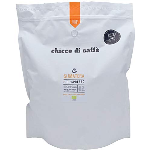 chicco di caffè | Bio Espresso Sumatera | 2,5 kg Großpackung | geröstete, ganze Kaffeebohnen | 80% Arabica - 20% Robusta | aus biologischem Anbau von chicco di caffè