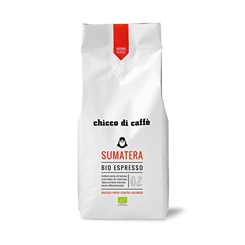 chicco di caffè | Bio-Espresso Sumatera | geröstete, ganze Kaffeebohnen | 80% Arabica - 20% Robusta | aus biologischem Anbau von chicco di caffè