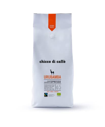 chicco di caffè | Bio Espresso Urubamba | geröstete, ganze Kaffeebohnen | 80% Arabica - 20% Robusta Espressobohnen | aus biologischem Anbau | Fairtrade von chicco di caffè