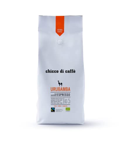 chicco di caffè | Bio Espresso Urubamba | geröstete, ganze Kaffeebohnen | 80% Arabica - 20% Robusta Espressobohnen | aus biologischem Anbau | Fairtrade chicco di caffè | Bio Espresso Urubamba | geröstete, ganze Kaffeebohnen | 80% Arabica - 20% Robusta Espressobohnen | aus biologischem Anbau | Fairtrade von chicco di caffè