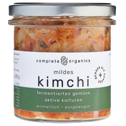 mildes Kimchi aus Bayern im Glas, fermentiertes Gemüse mit aktiven Kulturen von completeorganics