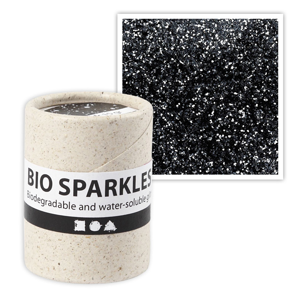 Bio-Glitter in Schwarz, 10g, 100% plastikfrei von Creativ Company