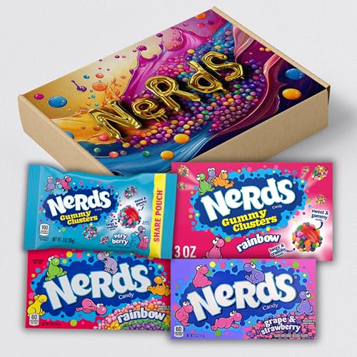 Nerds Süßigkeiten Mix - Candy Probierbox - Top Auswahl mit Nerds Rope & Nerds Gummy Clusters - amerikanische Süßigkeiten Nerds Süßigkeiten Mix - Candy Probierbox - Top Auswahl mit Nerds Rope & Nerds Gummy Clusters - amerikanische Süßigkeiten von crela packs