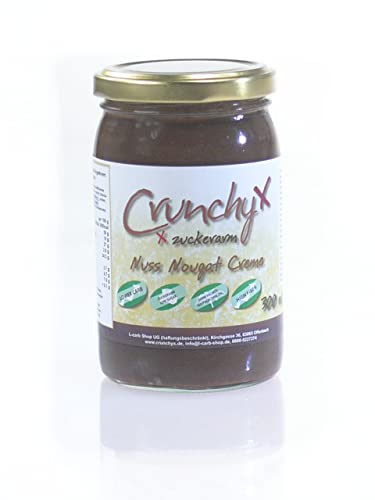 Crunchyx Nuss Nougat Creme, ohne Zusatz von Zucker, Maltitol und Palmfett (300 ml) von crunchyx