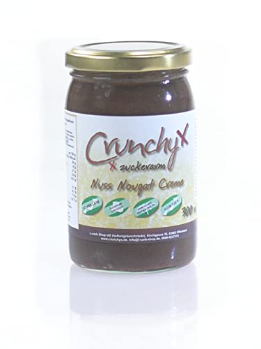 Low-Carb-Schokocreme: Crunchyx Nuss Nougat Creme, ohne Zusatz von Zucker, Maltitol und Palmfett, nur natürliche Zutaten (300 ml) von crunchyx