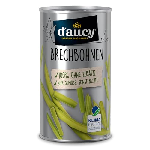 d'aucy Brechbohnen - 100% ohne Salz und Zuckerzusatz, ohne Konservierungsstoffe, klimaneutral, 250 Gramm Dose von d'aucy