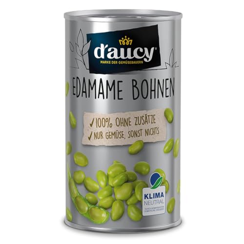 d'aucy Edamame Bohnen - 100% ohne Salz und Zuckerzusatz, ohne Konservierungsstoffe, klimaneutral, 285 Gramm Dose von d'aucy