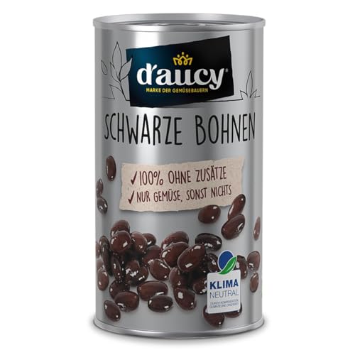 d'aucy Schwarze Bohnen - 100% ohne Salz und Zuckerzusatz, ohne Konservierungsstoffe, klimaneutral, 285 Gramm Dose von d'aucy