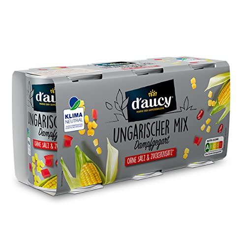 d'aucy Ungarischer Mix - 100% ohne Salz und Zuckerzusatz, ohne Konservierungsstoffe, klimaneutral, 1 Pack = 3 x 110 Gramm Dose von d'aucy